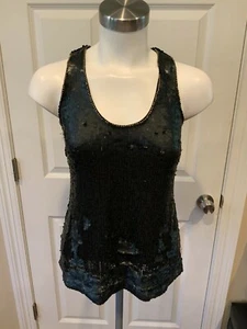 French Connection Body-Tanktop schwarz Pailletten, Größe 0 (US) - Bild 1 von 5