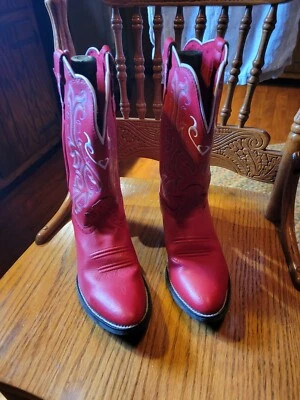 Justin Boots 2555JR Size 5 D   Red with purple orange green and white - Image 1 of 4