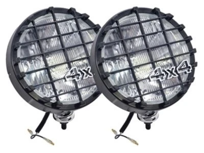 Land Rover Negro 8 pulgadas Luz Halógena 100w 12v Juego de Lámpara de Conducción con Rejillas Nuevo Foto 1 de 3