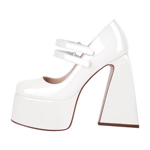 Women's Chunky High Heels Ankle Double Strap Mary Jane Platform Pumps Shoes US6 - Picture 1 of 4