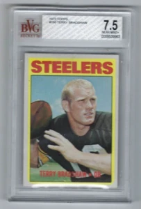 Tarjeta de fútbol americano Topps 1972 #150 Terry Bradshaw Pittsburgh Steelers clasificación BVG 7,5 - Imagen 1 de 2