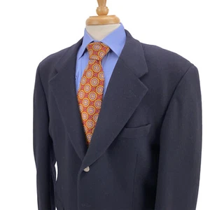 Loro Piana 100% Cashmere Gray Navy Flannel 3 Button Blazer Sport Jacket 42R - Picture 1 of 17