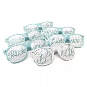 Bachelorette Bridal Party Favor Mint Green Sunglasses 6 Piece Set Wedding Props - Picture 1 of 5