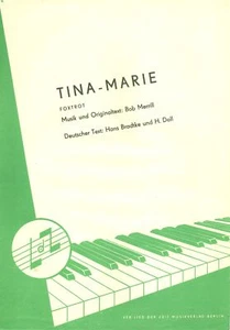 Faltblatt original antike Noten Tina - Marie, 1956 - Bild 1 von 1