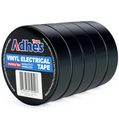 ADHES TAPE PURSUIT OF PERFECTION 7mil PVC Electrical Tape, 19mm x 20m, 5 Rolls, Heavy Duty Insulation Tape