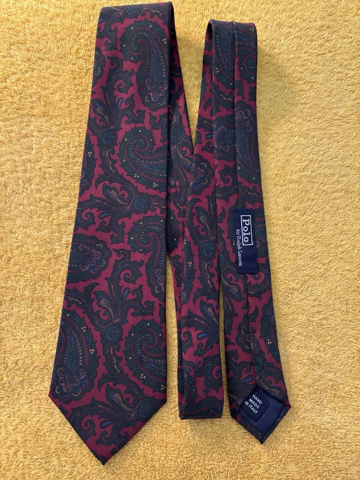 NWOT Ralph Lauren Polo Madder Red Paisley Silk Tie 3.5W x 58L Handmade in Italy - Image 1 of 4