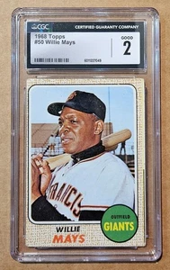 1968 Topps Willie Mays #50 HOF Giants CGC 2,0 bueno - Imagen 1 de 2