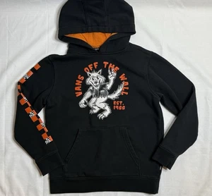 Vans Off The Wall Halloween Hoodie Sk8 Black Wolf Logo Boys Small - Picture 1 of 9