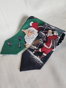 Santa Claus Golfing Necktie Ties American Greetings SpecialTIES - Picture 1 of 12