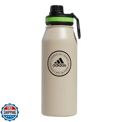 Botella de agua de metal Adidas de 1 litro (32 oz), aislante de doble pared caliente/frío 1 Foto 1 de 4