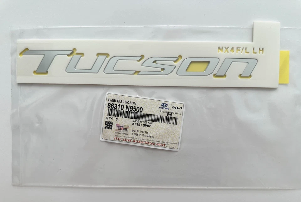 Insignia emblema escotilla genuina OEM "Tucson" 86310-N9500 para Hyundai Tucson 2025 Foto 1 de 2