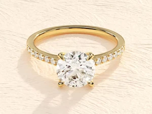 3.25 Ct Treated Round Cut White Diamond Solitaire Ring 925 Silver Certified - Picture 1 of 6