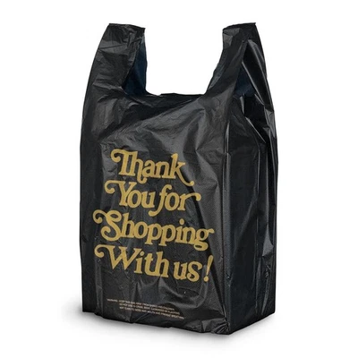 T-Shirt Thank You Plastic Grocery Store Shopping Carry Out Bag 700ct 12x6x22 - Image 1 of 4