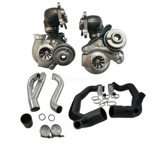 For 335i LHD N54 V3 TD04-19T Twin Turbocharger+2" inlet outlet pipes - Picture 1 of 8