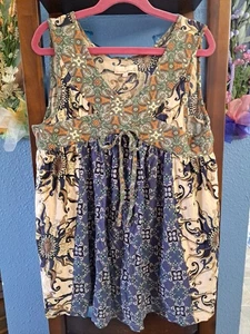 Odd Molly Inc. Damen ärmellose Empire-Taille Tunika Top Paisley Geometrisches Muster - Bild 1 von 11