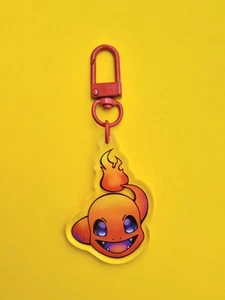 2" Charmander Gen 1 Acrylic Keychain | Blue Lobster Clasp | Handmade Charm - Picture 1 of 2