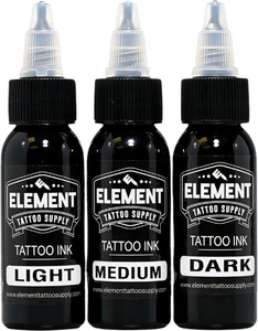 Greywash Tattoo Ink Set for Professional Tattooing Supplies – Light, Medium & Da - Picture 1 of 12