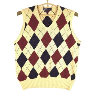 Polo Ralph Lauren Argyle Sweater Vest Preppy Sleeveless Knit Top Mens M - Picture 1 of 5