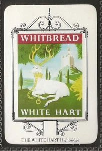 WHITBREAD-INN SIGNS DEVON & SOMERSET 1973-#12- THE WHITE HART - HIGHBRIDGE - Picture 1 of 2