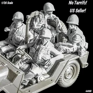 1/35 Resin Figure US Vietnam War Four Man Jeep Crew At Ease Model Kit 44160 - Picture 1 of 4