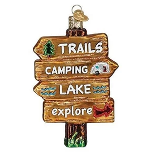 Vecchio Mondo Natale Via Campeggio Vetro Ornamento Scatola Omaggio 44168 - Foto 1 di 8