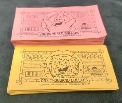 2005 The Game Of Life SpongeBob SquarePants Replacement Game Money Stack  - Image 1 of 3