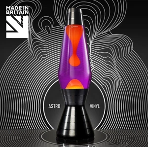 Mathmos Astro BLACK VINYL Classic Lava Lamp ORANGE  Wax VIOLET Liquid Decoration - Picture 1 of 1