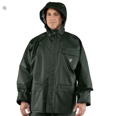 Carhartt 2-Piece Rain Suit Set - Coat And Bibs - PVC Waterproof Green Men’s 3XL - Image 1 of 4