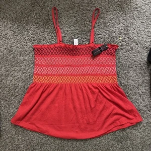 No Boundaries Women’s Size Large (11-13) Red Crop Top Tank Shirt Flares Summer - Picture 1 of 5