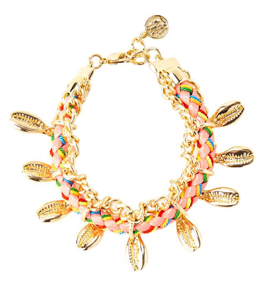Collar Pulsera Lilly Pulitzer Arenas Brillantes Conchas Doradas Playa Declaración Nuevo con Etiquetas Foto 1 de 1