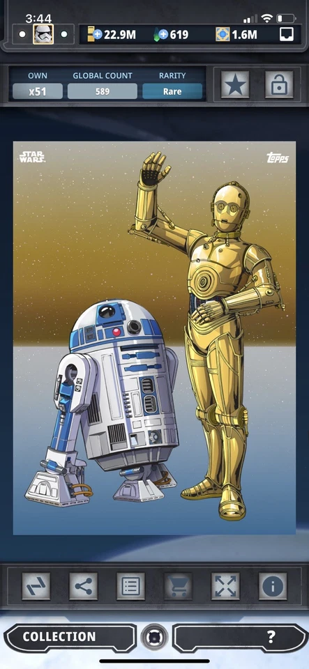 Topps Star Wars Digital Card Trader Preview Galactic Icons C-3PO & R2-D2 Insert - Image 1 of 1