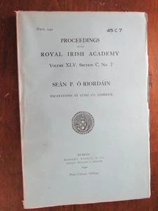 1940  Riordain, Sean P. Excavations at Cush, Co. Limerick - Picture 1 of 4