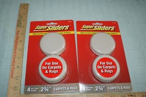 2-Super Sliders 2 3/4" Round Self-Stick Furniture Sliders or Movers for Carpet - Picture 1 of 3