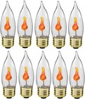 Creative Hobbies® 3W Flicker Flame Light Bulb-Flame Shaped, Stdard Base -10 Pack