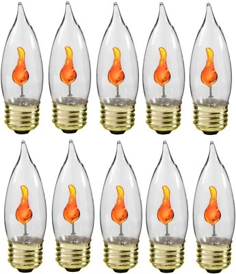 Creative Hobbies® 3W Parpadeante Llama Bombilla - Forma de Llama, Base Estándar - Paquete de 10 Foto 1 de 4