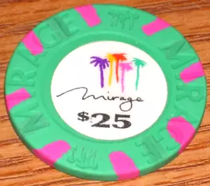 CHIP DA GIOCO $25 1A EDIZIONE DEL MIRAGE CASINO LAS VEGAS - Foto 1 di 4