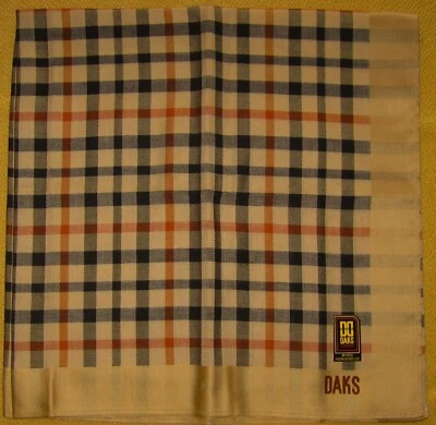 DAKS London *Golden Brown Scarf Handkerchief 48cm /YUKIKAZ*33 - Image 1 of 4