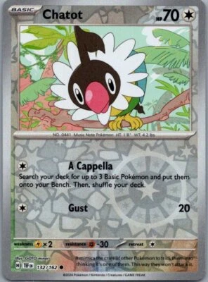 Chatot SV05: Temporal Forces 132/162 Near Mint NM Reverse Holo - Image 1 of 2