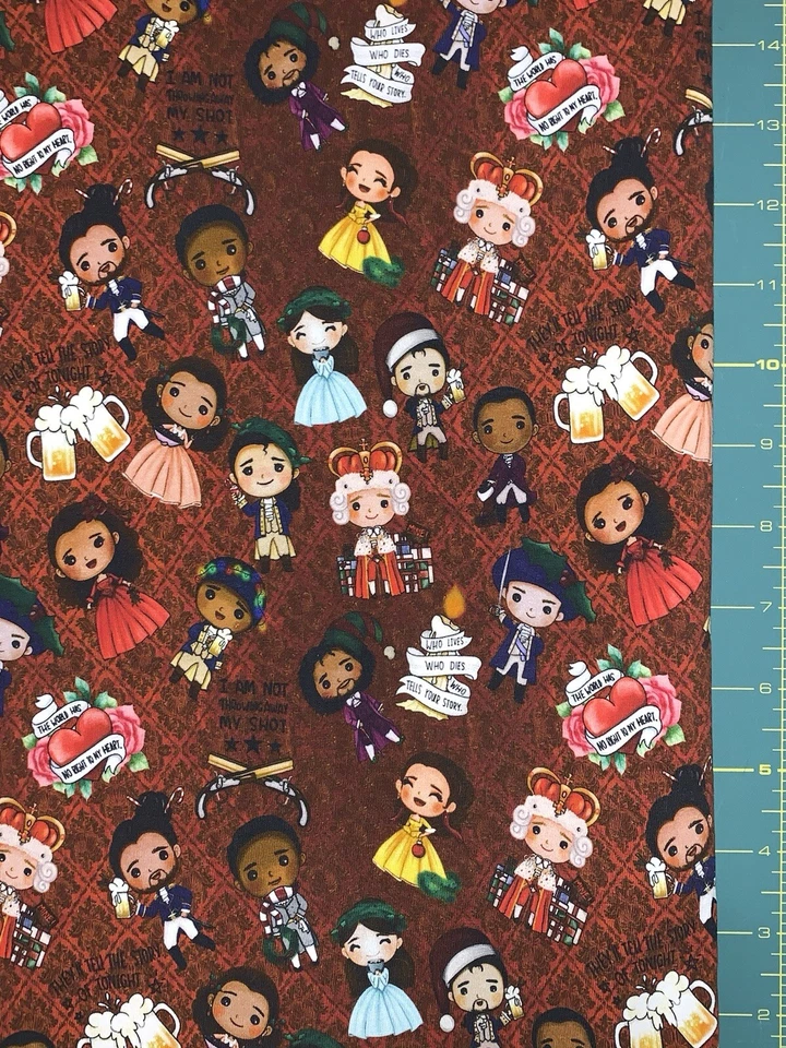 Hamilton Musical Christmas Custom Fabric Fat Quarter 18x28” Cotton Spandex - Image 1 of 1