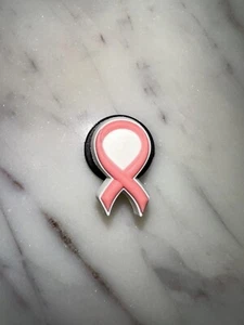 vintage pink awareness ribbon breast cancer  • authentic jibbitz • crocs charms - Picture 1 of 2