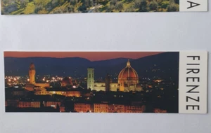 Florencia por la noche vista panorámica marcador foto postal recuerdo italiano regalo - Imagen 1 de 2