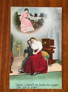 Alte Postkarte Skandalöser Humor verschickt 1910 - Bild 1 von 11