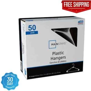 Mainstays Clothing Hangers, 50 Pack, White, Durable Plastic - Picture 1 of 4