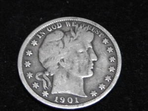 1901 US Silver Half Dollar - Barber Half Dollar / Very Good Condition - Picture 1 of 7