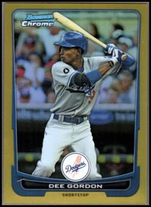 Bowman 2012 cromo dorado refractores #123 Dee Gordon/50 - casi nuevo como nuevo - Imagen 1 de 2