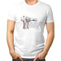 Religious Christian Christ On Cross S Jesus God Words 0234 Graphic T-shirt White