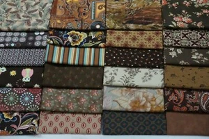 48 PCS BROWN/ BEIGE PRINT ~ 5"X5" QUILT SQUARES CHARM PACK ~ FREE SHIPPING - Picture 1 of 3