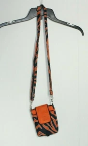 Keepers Orange & Navy Blue Small Cross Body Purse Zebra Print - Picture 1 of 5