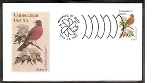 US SC # 1959 State Birds And Flowers ( Connecticut ) FDC. Andrews Cachet . - Picture 1 of 1
