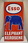 Vintage Esso Elefant Kerosin Schildbrett Porzellan Emaille Benzinpumpe Öl""163